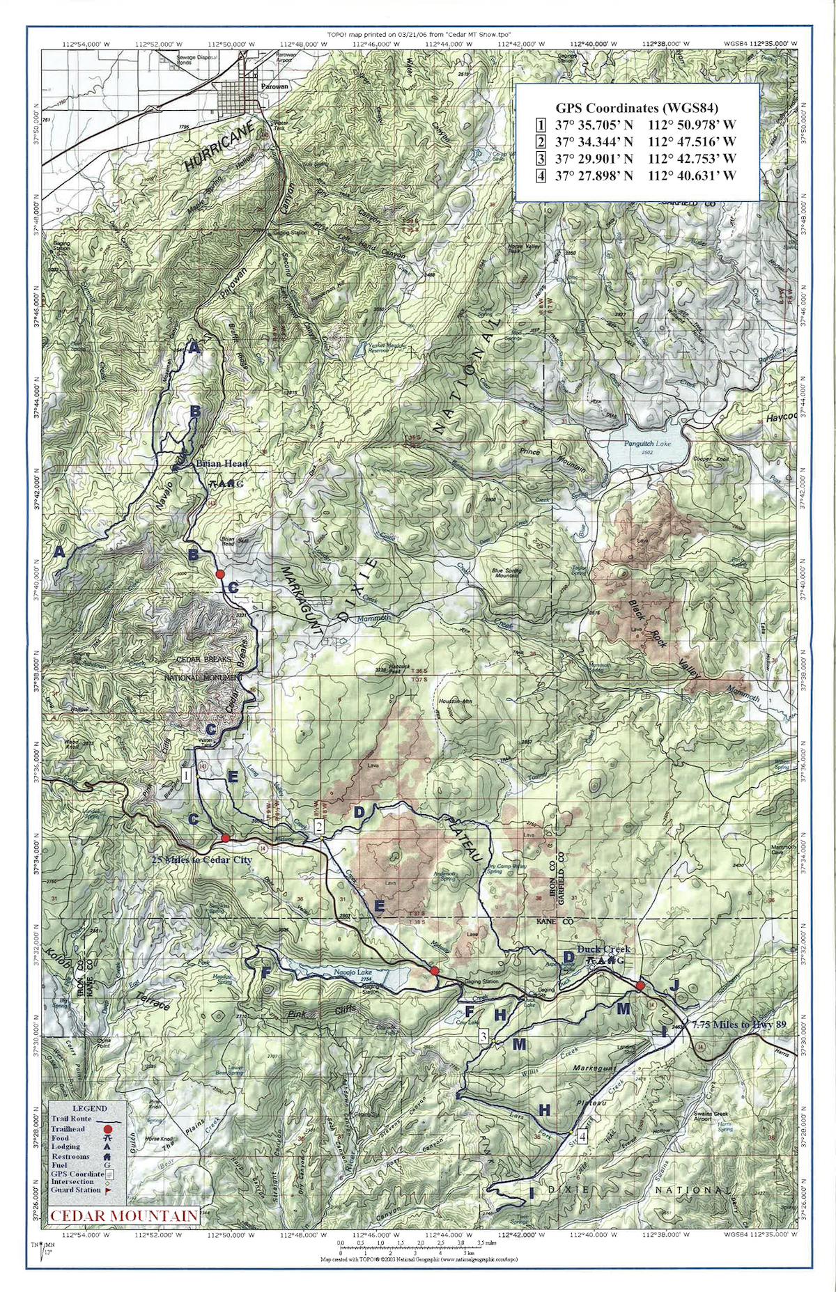 Snowmobile Cedar Mountain Complex Map