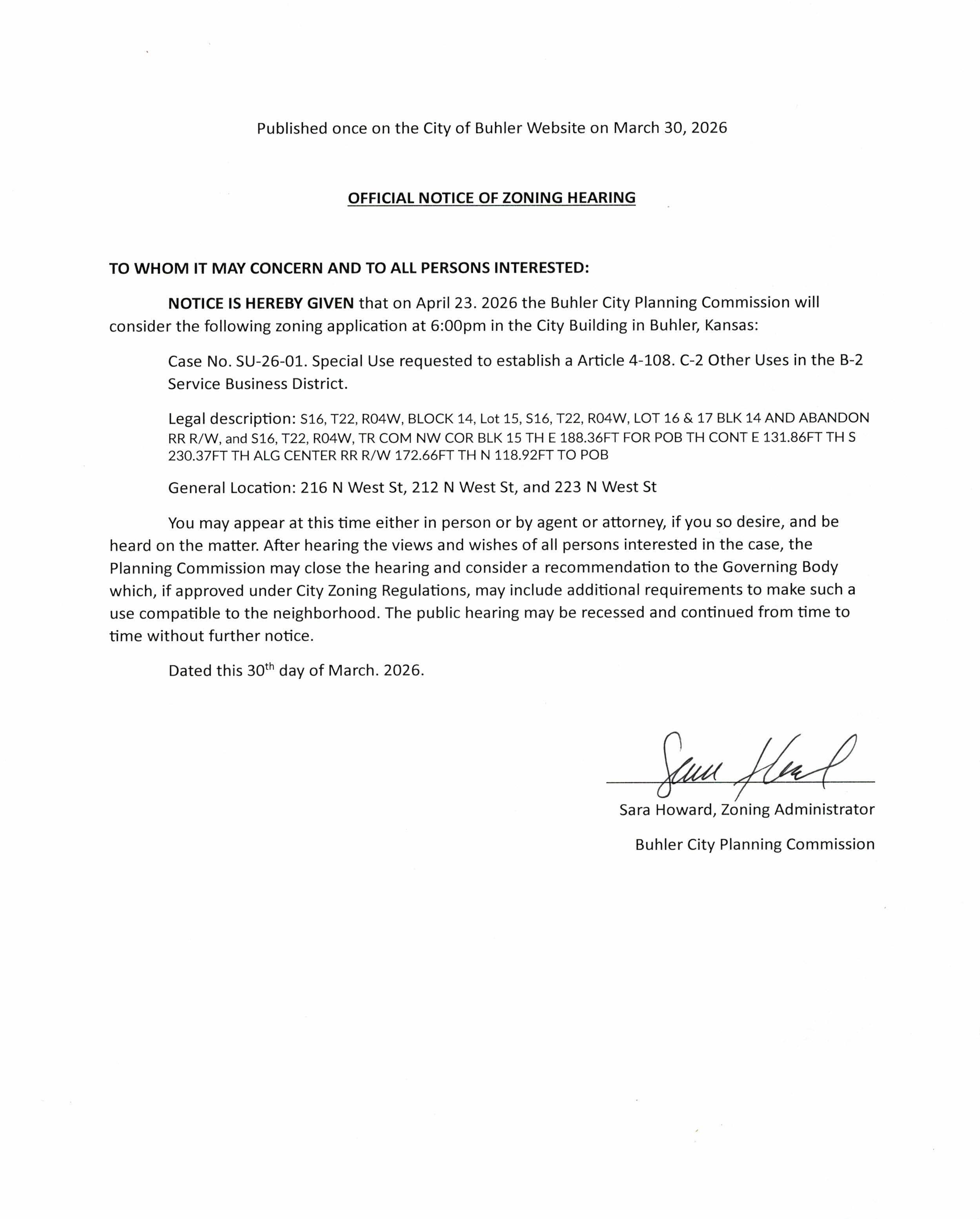 Zoning Hearing