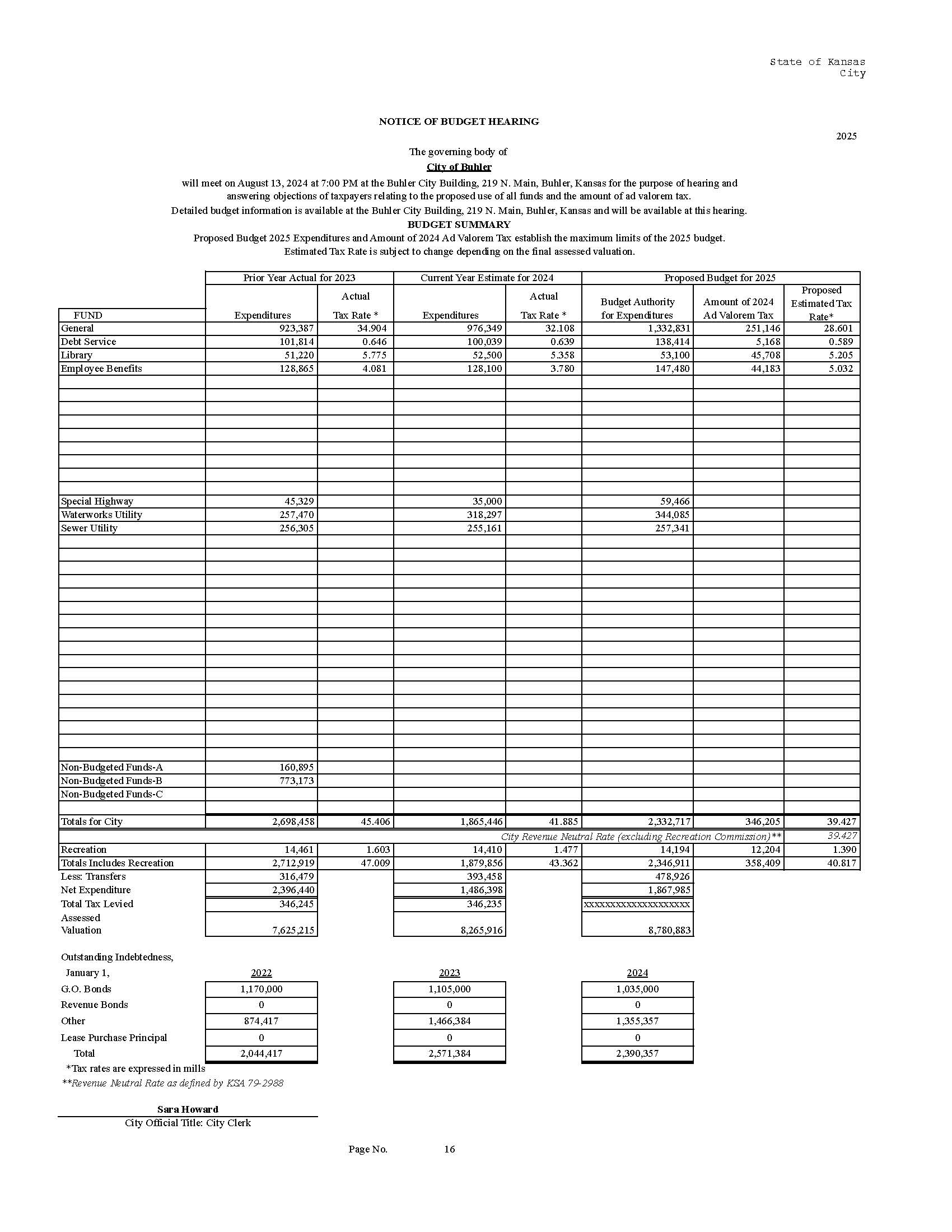 2025 Budget Hearing