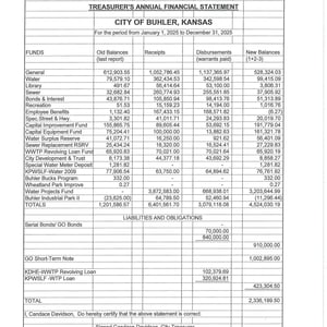 2025 Treasurers Report