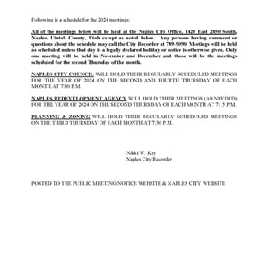 2024 Meeting Schedule