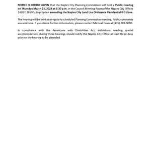 Planning & Zoning Public Hearing