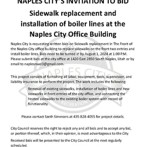 Invitation to Bid- Sidewalk Replacement & Boiler Lines
