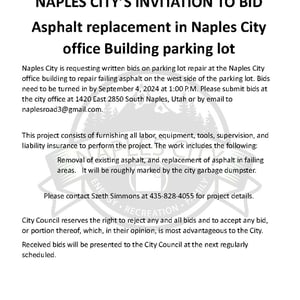 Invitation to Bid- Asphalt Replacement at City Office