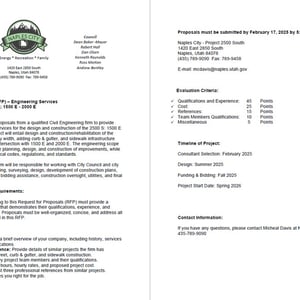 Request For Proposals- Engineering Services