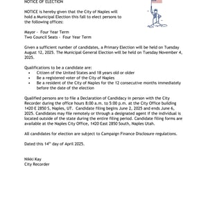 Notice of Election