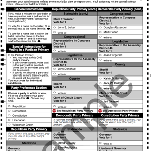 2026 Fall Partisan Primary Sample Ballot