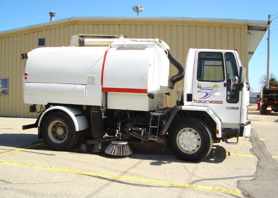 White Sterling SC8000 chassis street sweeper truck