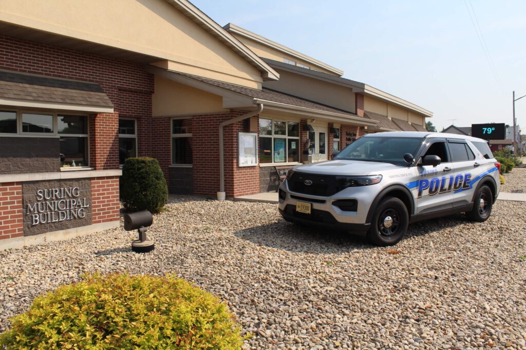 Police car parked in front of Suring Municipal Building