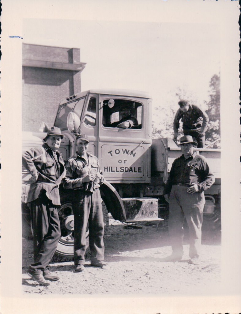 Town of Hillsdale Highway Department employees with a town vehicle