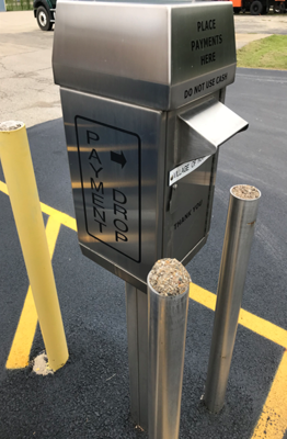 Drive-up drop box commonly used for municipal payments